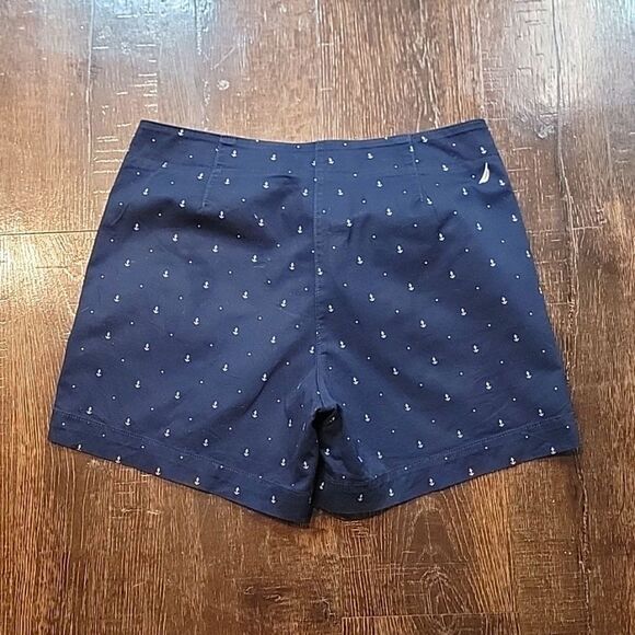 Nautica Cotton Stretch Twill Anchor Print Shorts - Picture 4 of 16